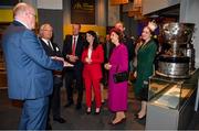 22 May 2019; Queen Silvia and King Carl XVI Gustaf of Sweden are shown around the GAA Museum by Uachtaráin Cumann Lúthchleas Gael John Horan and GAA Museum Director Niamh McCoy during a visit to Croke Park GAA Stadium in Dublin. Photo by Brendan Moran/Sportsfile