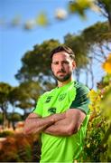 23 May 2019; Greg Cunningham poses for a portrait following a Republic of Ireland press conference at The Campus in Quinta do Lago, Faro, Portugal. Photo by Seb Daly/Sportsfile
