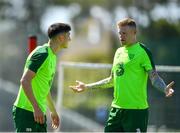 23 May 2019; James McClean, right, and Callum O'Dowda during a Republic of Ireland training session at The Campus in Quinta do Lago, Faro, Portugal. Photo by Seb Daly/Sportsfile