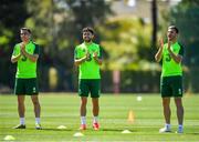23 May 2019; Republic of Ireland players, from left, Seamus Coleman, Robbie Brady and Shane Long during a Republic of Ireland training session at The Campus in Quinta do Lago, Faro, Portugal. Photo by Seb Daly/Sportsfile