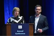 23 May 2019; Philipa Ryder and Aidan Walsh from Sporting Pride pictured at the Federation of Irish Sport Annual Conference 2019, The Helix, Dublin City University, Dublin. Photo by Matt Browne/Sportsfile