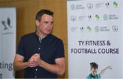 23 May 2019; FAI Development Officer Denis Hyland speaks at the 2019 FAI / Fingal TY Course Graduation at Blanchardstown Civic Office in Dublin. Photo by Harry Murphy/Sportsfile