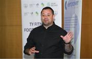 23 May 2019; Former Republic of Ireland international Andy Reid speaks at the 2019 FAI / Fingal TY Course Graduation at Blanchardstown Civic Office in Dublin. Photo by Harry Murphy/Sportsfile