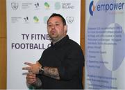 23 May 2019; Former Republic of Ireland international Andy Reid speaks at the 2019 FAI / Fingal TY Course Graduation at Blanchardstown Civic Office in Dublin. Photo by Harry Murphy/Sportsfile