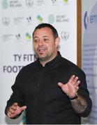 23 May 2019; Former Republic of Ireland international Andy Reid speaks at the 2019 FAI / Fingal TY Course Graduation at Blanchardstown Civic Office in Dublin. Photo by Harry Murphy/Sportsfile