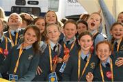 20 May 2019; members of Loretto Primary School, Dalkey, as they arrive for the JEP National Showcase Day which took place in RDS Simmonscourt, Ballsbridge, Dublin. Photo by Ray McManus/Sportsfile