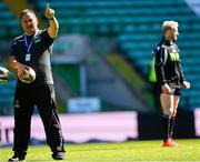 24 May 2019; Head coach Dave Rennie and Stuart Hogg during the Glasgow Warriors captain's run at Celtic Park in Glasgow, Scotland. Photo by Ramsey Cardy/Sportsfile
