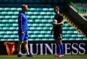 24 May 2019; Head coach Leo Cullen, left, and Jonathan Sexton during the Leinster captain's run at Celtic Park in Glasgow, Scotland. Photo by Ramsey Cardy/Sportsfile