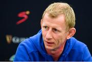 24 May 2019; Head coach Leo Cullen during a Leinster press conference at Celtic Park in Glasgow, Scotland. Photo by Ramsey Cardy/Sportsfile