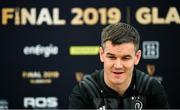 24 May 2019; Jonathan Sexton during a Leinster press conference at Celtic Park in Glasgow, Scotland. Photo by Ramsey Cardy/Sportsfile