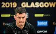 24 May 2019; Jonathan Sexton during a Leinster press conference at Celtic Park in Glasgow, Scotland. Photo by Ramsey Cardy/Sportsfile