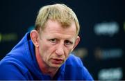 24 May 2019; Head coach Leo Cullen during a Leinster press conference at Celtic Park in Glasgow, Scotland. Photo by Ramsey Cardy/Sportsfile