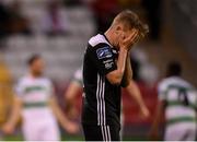 24 May 2019; Conor McCormack of Cork City reacts after his side conceeded a second goal during the SSE Airtricity League Premier Division match between Shamrock Rovers and Cork City at Tallaght Stadium in Dublin. Photo by Stephen McCarthy/Sportsfile