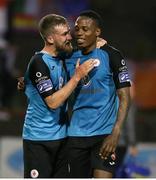 24 May 2019; Romeo Parks, left, and Lewis Banks of Sligo Rovers celebrate following the SSE Airtricity League Premier Division match between Bohemians and Sligo Rovers at Dalymount Park in Dublin. Photo by Michael P Ryan/Sportsfile