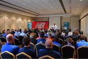 24 May 2019; Republic of Ireland U21 manager Stephen Kenny speaking at the launch of the 2019 SFAI New Balance Kennedy Cup in Castletroy Hotel, Limerick. The SFAI New Balance Kennedy Cup takes place in UL from 11-15 June. Photo by Piaras Ó Mídheach/Sportsfile