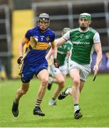 25 May 2019; Trevor Lee of Lancashire in action against John Paul McGarry of Fermanagh during the Lory Meagher Cup Round 2 match between Fermanagh and Lancashire at Brewster Park in Fermanagh. Photo by Oliver McVeigh/Sportsfile