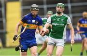 25 May 2019; Trevor Lee of Lancashire in action against John Paul McGarry of Fermanagh during the Lory Meagher Cup Round 2 match between Fermanagh and Lancashire at Brewster Park in Fermanagh. Photo by Oliver McVeigh/Sportsfile