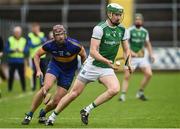 25 May 2019; John Paul McGarry of Fermanagh in action against Daire Maskey of Lancashire during the Lory Meagher Cup Round 2 match between Fermanagh and Lancashire at Brewster Park in Fermanagh. Photo by Oliver McVeigh/Sportsfile