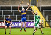 25 May 2019; Tommy Maher of Lancashire in action against John Duffy of Fermanagh during the Lory Meagher Cup Round 2 match between Fermanagh and Lancashire at Brewster Park in Fermanagh. Photo by Oliver McVeigh/Sportsfile