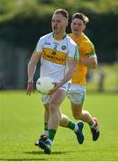 12 May 2019; Declan Hogan of Offaly in action against Thomas O'Reilly of Meath during the Meath and Offaly - Leinster GAA Football Senior Championship Round 1 match at Páirc Tailteann, Navan in Meath. Photo by Brendan Moran/Sportsfile