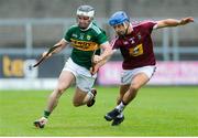 25 May 2019; Jack Goulding of Kerry in action against Gary Greville of Westmeath during the Joe McDonagh Cup Round 3 match between Westmeath and Kerry at Cusack Park in Mullingar, Westmeath. Photo by Danny Boyce/Sportsfile