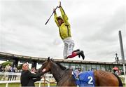 25 May 2019; Frankie Dettori dismounts Beshaayir after winning The Lanwades Stud Stakes at The Curragh Racecourse in Kildare. Photo by Matt Browne/Sportsfile