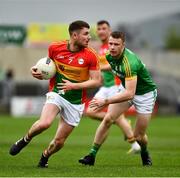 25 May 2019; Ciarán Moran of Carlow in action against Barry Dardis of Meath during the Leinster GAA Football Senior Championship Quarter-Final match between Carlow and Meath at O’Moore Park in Portlaoise, Laois. Photo by Ray McManus/Sportsfile