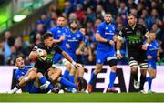 25 May 2019; DTH van der Merwe of Glasgow Warriors is tackled by Jonathan Sexton of Leinster the Guinness PRO14 Final match between Leinster and Glasgow Warriors at Celtic Park in Glasgow, Scotland. Photo by Ramsey Cardy/Sportsfile