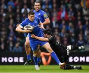 25 May 2019; Garry Ringrose of Leinster is tackled by Adam Hastings of Glasgow Warriors during the Guinness PRO14 Final match between Leinster and Glasgow Warriors at Celtic Park in Glasgow, Scotland. Photo by Brendan Moran/Sportsfile