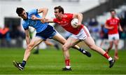 25 May 2019; Bevan Duffy of Louth in action against Darren Gavin of Dublin during the Leinster GAA Football Senior Championship Quarter-Final match between Louth and Dublin at O’Moore Park in Portlaoise, Laois. Photo by Ray McManus/Sportsfile