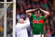 25 May 2019; Diarmuid O'Connor of Mayo reacts after his shot on goal went wide during the Connacht GAA Football Senior Championship Semi-Final match between Mayo and Roscommon at Elverys MacHale Park in Castlebar, Mayo. Photo by Stephen McCarthy/Sportsfile