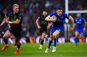 25 May 2019; Garry Ringrose of Leinster runs around Stuart Hogg of Glasgow Warriors during the Guinness PRO14 Final match between Leinster and Glasgow Warriors at Celtic Park in Glasgow, Scotland. Photo by Ramsey Cardy/Sportsfile