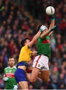 25 May 2019; Aidan O'Shea of Mayo in action against Tadgh O'Rourke of Roscommon during the Connacht GAA Football Senior Championship Semi-Final match between Mayo and Roscommon at Elverys MacHale Park in Castlebar, Mayo. Photo by Stephen McCarthy/Sportsfile