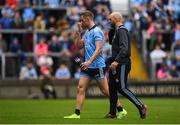 25 May 2019; Paul Mannion of Dublin makes his way off the pitch after being shown a red card by referee Jerome Henry during the Leinster GAA Football Senior Championship Quarter-Final match between Louth and Dublin at O’Moore Park in Portlaoise, Laois. Photo by Eóin Noonan/Sportsfile
