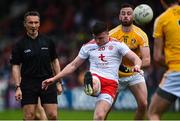 25 May 2019; Connor McAliskey of Tyrone in action against Matthew Fitzpatrick of Antrim during the Ulster GAA Football Senior Championship Quarter-Final match between Antrim and Tyrone at the Athletic Grounds in Armagh. Photo by Oliver McVeigh/Sportsfile