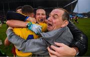 25 May 2019; Tadgh O'Rourke and Conor Cox, left, of Roscommon celebrate following the Connacht GAA Football Senior Championship Semi-Final match between Mayo and Roscommon at Elverys MacHale Park in Castlebar, Mayo. Photo by Stephen McCarthy/Sportsfile