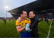 25 May 2019; Tadgh O'Rourke of Roscommon is congratulated by a supporter following the Connacht GAA Football Senior Championship Semi-Final match between Mayo and Roscommon at Elverys MacHale Park in Castlebar, Mayo. Photo by Stephen McCarthy/Sportsfile