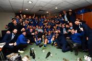 25 May 2019; The Leinster team celebrate in the dressing room after the Guinness PRO14 Final match between Leinster and Glasgow Warriors at Celtic Park in Glasgow, Scotland. Photo by Ramsey Cardy/Sportsfile