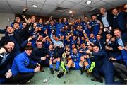 25 May 2019; The Leinster team celebrate in the dressing room after the Guinness PRO14 Final match between Leinster and Glasgow Warriors at Celtic Park in Glasgow, Scotland. Photo by Ramsey Cardy/Sportsfile