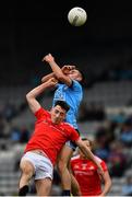 25 May 2019; Niall Scully of Dublin in action against Fergal Donohoe and Jim McEneaney of Louth during the Leinster GAA Football Senior Championship Quarter-Final match between Louth and Dublin at O’Moore Park in Portlaoise, Laois. Photo by Ray McManus/Sportsfile