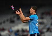 25 May 2019; Rory O'Carroll of Dublin catches a refreshment during the Leinster GAA Football Senior Championship Quarter-Final match between Louth and Dublin at O’Moore Park in Portlaoise, Laois. Photo by Ray McManus/Sportsfile