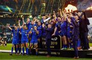 25 May 2019; Seán O'Brien of Leinster celebrates with his team-mates and the trophy after the Guinness PRO14 Final match between Leinster and Glasgow Warriors at Celtic Park in Glasgow, Scotland. Photo by Brendan Moran/Sportsfile