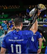 25 May 2019; Jonathan Sexton of Leinster celebrates with the trophy after the Guinness PRO14 Final match between Leinster and Glasgow Warriors at Celtic Park in Glasgow, Scotland. Photo by Brendan Moran/Sportsfile