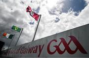 26 May 2019; A Galway flag flies in Pearse Stadium prior to the Leinster GAA Hurling Senior Championship Round 3A match between Galway and Wexford at Pearse Stadium in Galway. Photo by Stephen McCarthy/Sportsfile