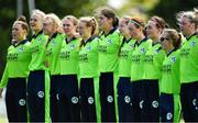 5 May 2019; The Ireland team sing &quot;Ireland's Call&quot; prior to the Hanley Energy T20 International between Ireland and West Indies at the YMCA Cricket Ground, Ballsbridge, Dublin.  Photo by Brendan Moran/Sportsfile