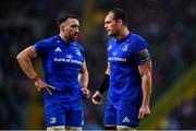 25 May 2019; Rhys Ruddock, right, and Jack Conan of Leinster during the Guinness PRO14 Final match between Leinster and Glasgow Warriors at Celtic Park in Glasgow, Scotland. Photo by Ramsey Cardy/Sportsfile