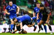 25 May 2019; Robbie Henshaw of Leinster is tackled by Grant Stewart of Glasgow Warriors during the Guinness PRO14 Final match between Leinster and Glasgow Warriors at Celtic Park in Glasgow, Scotland. Photo by Ramsey Cardy/Sportsfile