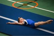 26 May 2019; Senan McManus from Clontibret, Co. Monaghan, competing in the Gymnastics Under 9 Boys event during Day 2 of the Aldi Community Games May Festival, which saw over 3,500 children take part in a fun-filled weekend at University of Limerick. Photo by Harry Murphy/Sportsfile