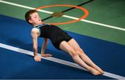 26 May 2019; Adam Rochford from Ennis St John, Co. Clare, competing in the Boys Under 9 Gymnastics event during Day 2 of the Aldi Community Games May Festival, which saw over 3,500 children take part in a fun-filled weekend at University of Limerick. Photo by Harry Murphy/Sportsfile