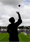 26 May 2019; Wexford supporter Tommy Ryan, age 9, practices his skills prior to the Leinster GAA Hurling Senior Championship Round 3A match between Galway and Wexford at Pearse Stadium in Galway. Photo by Stephen McCarthy/Sportsfile